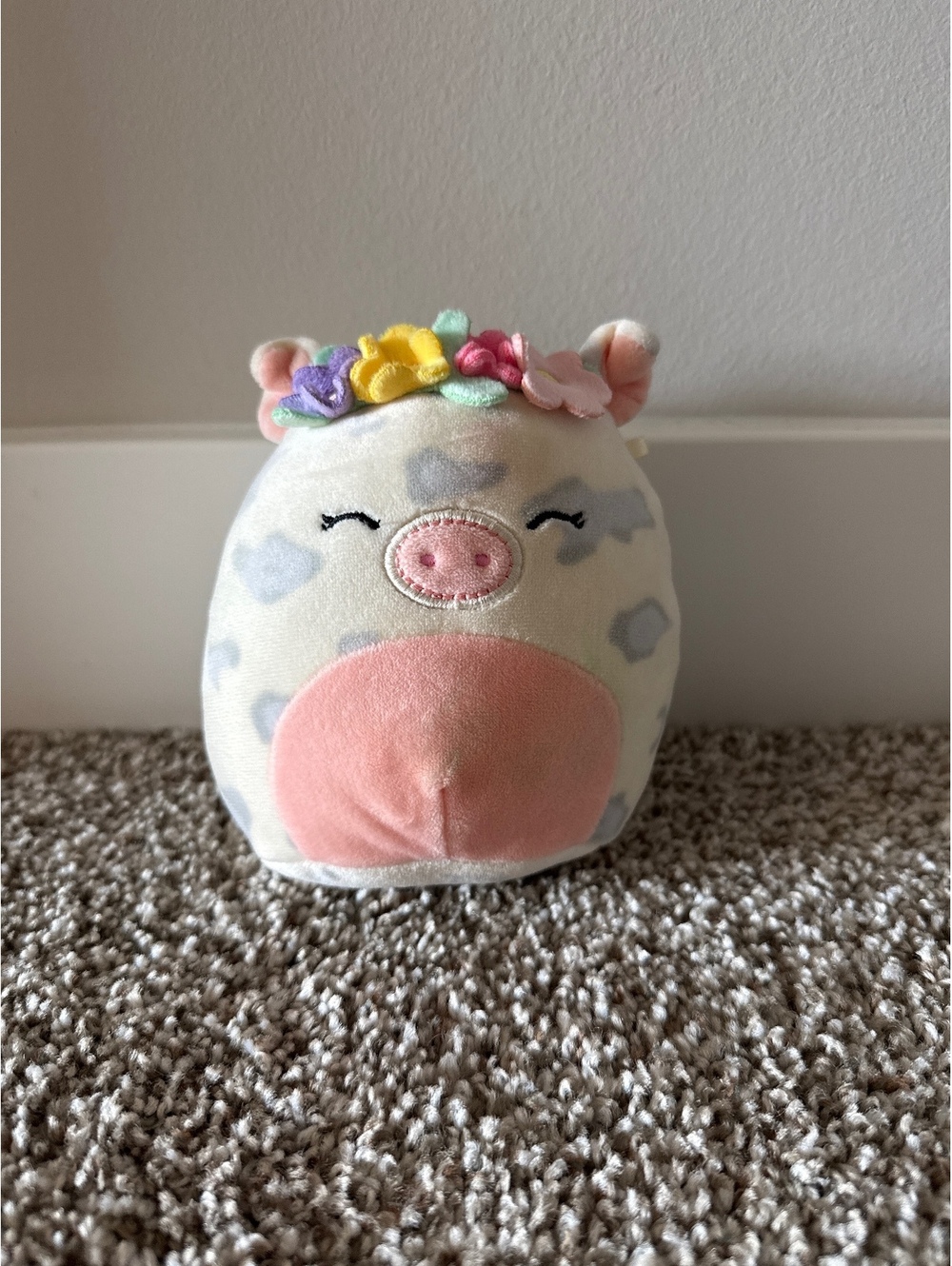 Floral crown squishmallow pig